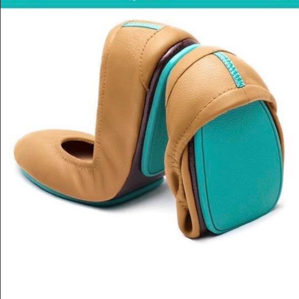 Classic Tieks flats in camel